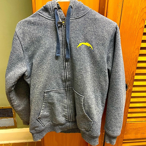 Women’s NFL Los Angeles Chargers Sherpa Lined Zip Front Pro Line Hoodie Sz Small - Picture 1 of 5